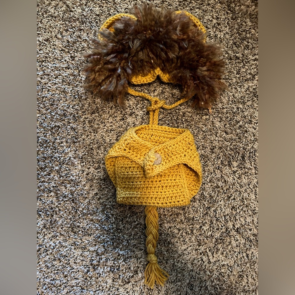 Crochet baby lion costume